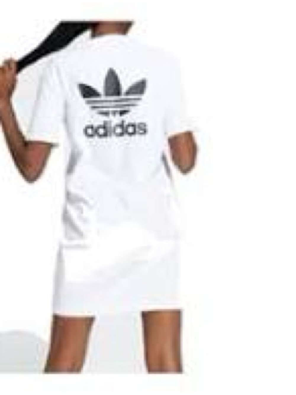 adidas White Trefoil Tee Dress women’s small oversized fit